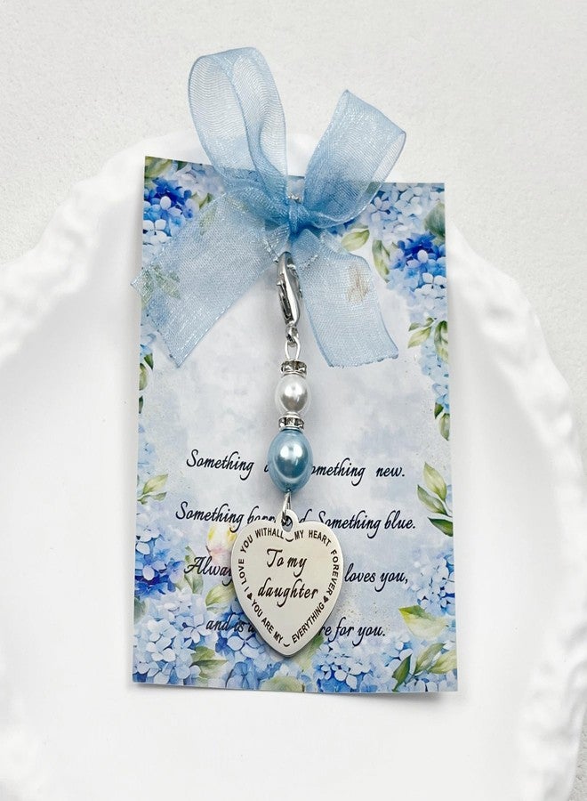 Dorla Cool Something Blue Charm Gift for Bride,Blue Bridal Bouquet Garter Charm,Bridal Shower Gift,Wedding Day Bride to be Accessories from Mom Dad (Mom) - Image 2